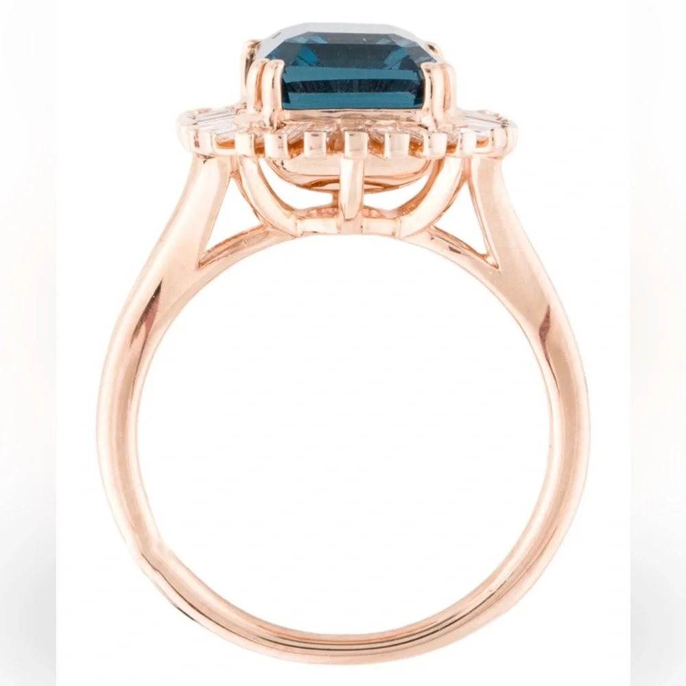 4 CT LEVIAN DEEP BLUE SEA TOPAZ RING - Picture 6 of 8